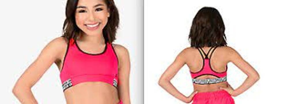 Under ARMOUR NEW Girls Heat gear Workout Sports Bra Elastic Straps Pink Medium